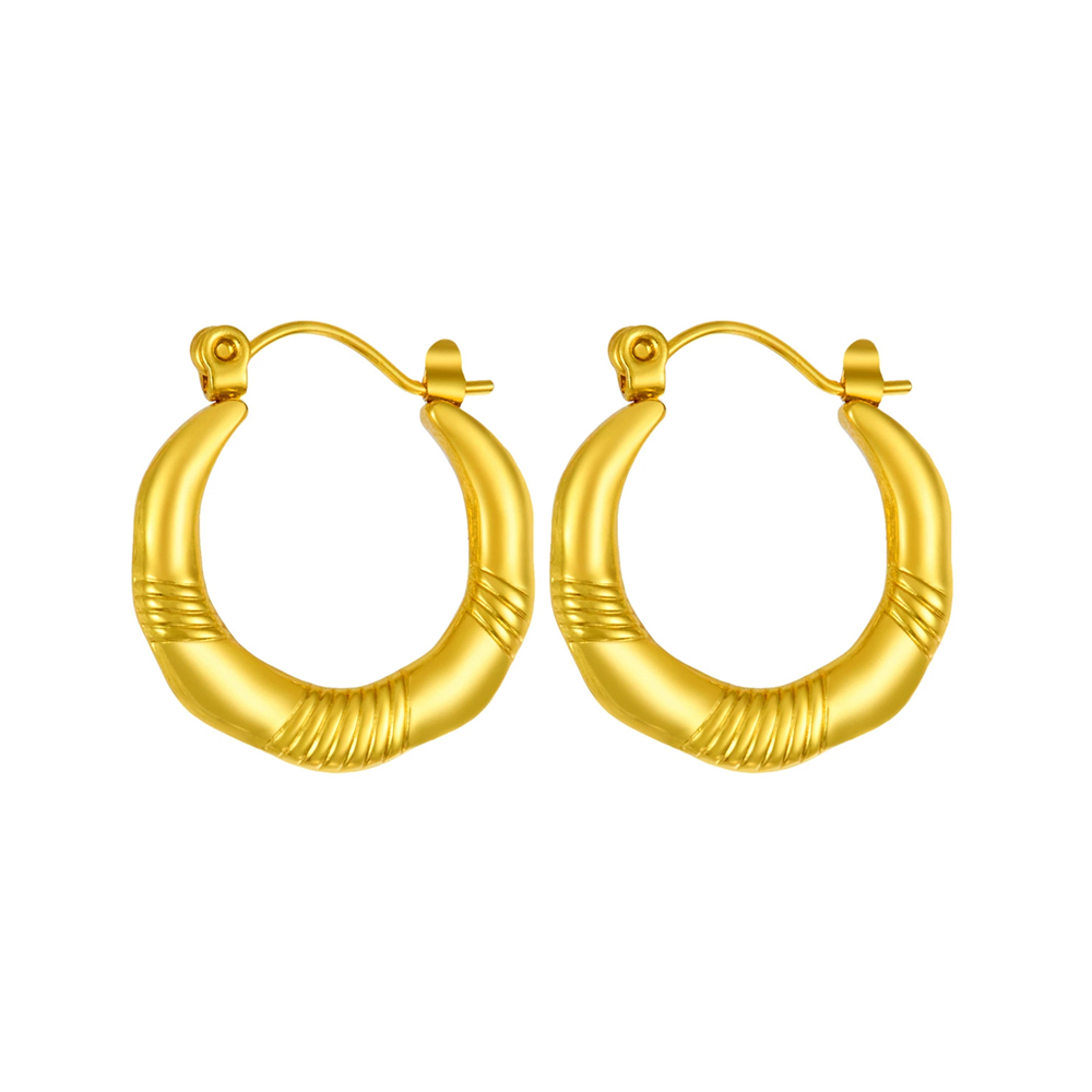 Custom Made Stainless Steel 18K Gold Plated Hoop Earrings for Women