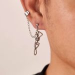 Customized Manufacturer Hip Hop Punk Stainless Steel Skull Earrings for Men