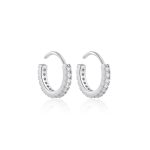 Custom Stainless Steel Cubic Zircon Huggie Hoop Earrings for Women