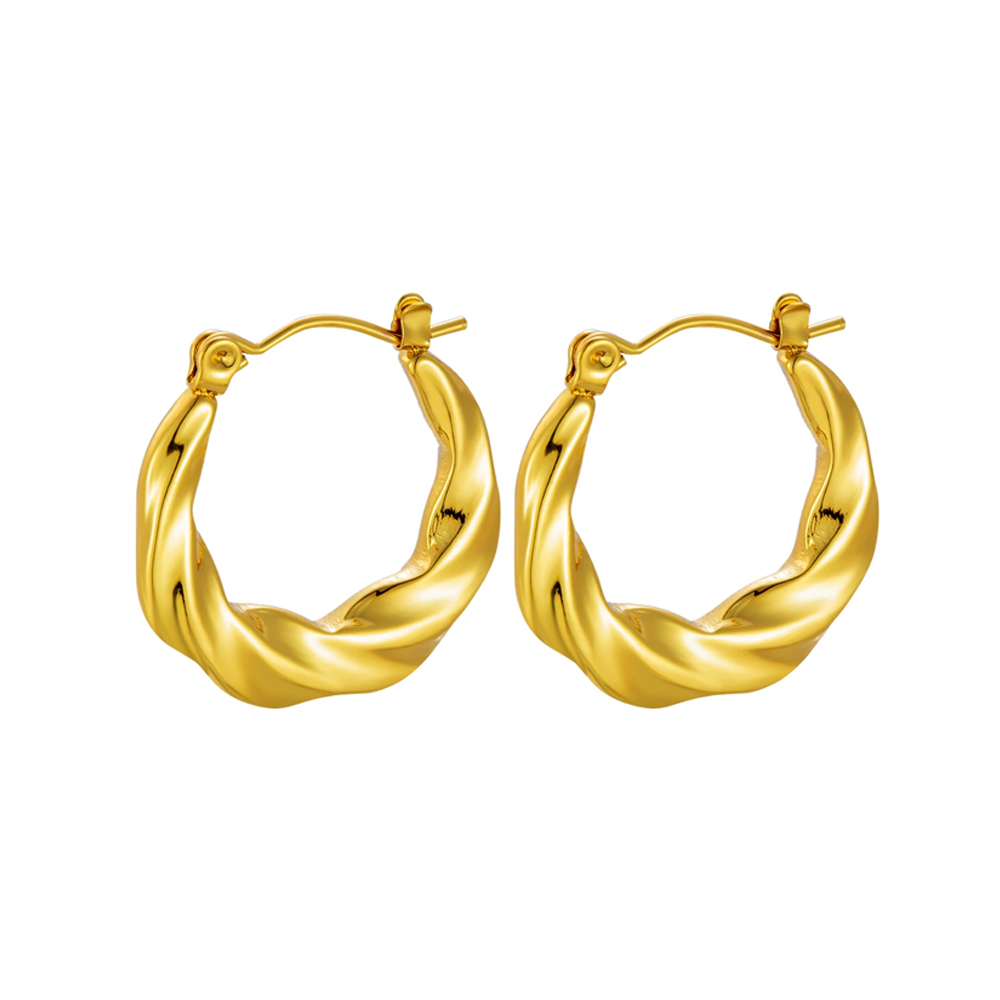 Factory Outlet Custom Stainless Steel Twisted Hoop Earrings for Women