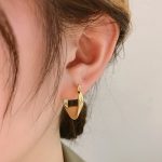 Customize Stainless Steel PVD Gold Twisted Hoop Earrings for Women