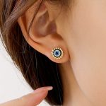 Custom Design Stainless Steel Evil Eye Stud Earrings for Women Men