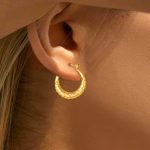 OEM ODM Custom Stainless Steel Wheat Ear Hoop Earrings for Women