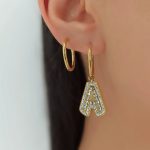 OEM ODM Bulk Jewelry Asymmetric Design Stainless Steel Letter Dangle Earrings for Women