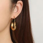 Customized Manufacturer Stainless Steel PVD Gold Twist Irregular Hoop Earrings for Women