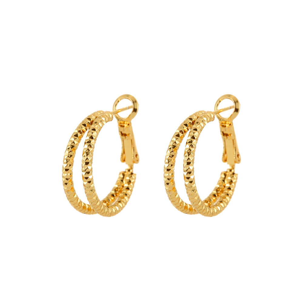 OEM ODM Custom Stainless Steel PVD Gold Double Layer Hoop Earrings for Women