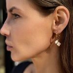 Custom Order Chic Gold Clover Pearl Dangle Hoop Earrings for Women