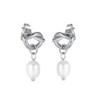 Custom Elegant Knot Pearl Dangle Earrings for Women