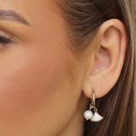 Private Label Manufacturer Unique Stainless Steel Pearl Fan Dangle Earrings for Women