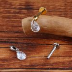 G23 Titanium Internally Threaded Flat Back Earring for Women Zircon Cartilage Earrings Tragus Piercing Jewelry