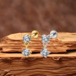 G23 Titanium Internally Threaded Flat Back Earring for Women Zircon Cartilage Earrings Tragus Piercing Jewelry