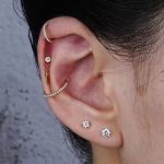 G23 Titanium Internally Threaded Flat Back Earring for Women Zircon Cartilage Earrings Tragus Piercing Jewelry