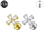 16G G23 Titanium Flat Back Threaded Cartilage Earrings | Custom Branding