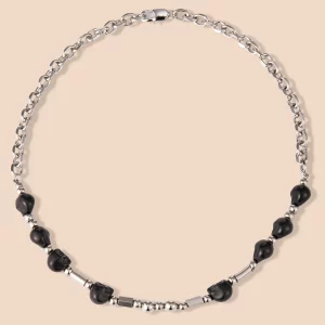 304 stainless steel skull bead chain necklace for wholesaler