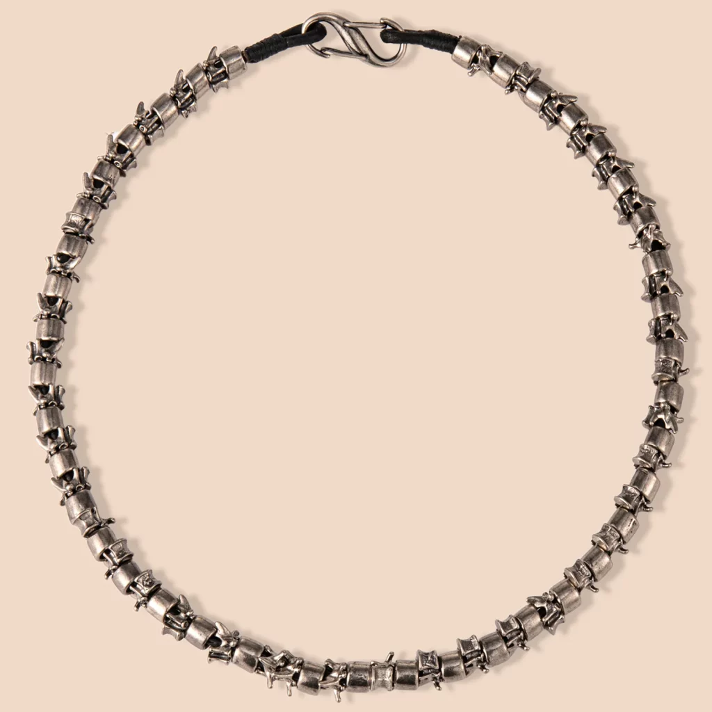 Antique barrel and vertebrae stainless steel chain necklace manufacturer