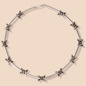 Bespoke barbed wire stainless steel necklace for brands