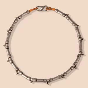 Bespoke cylinder and skull spacer chain necklace supplier