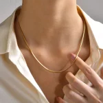 Bespoke stainless steel square snake chain necklace for women manufacturing