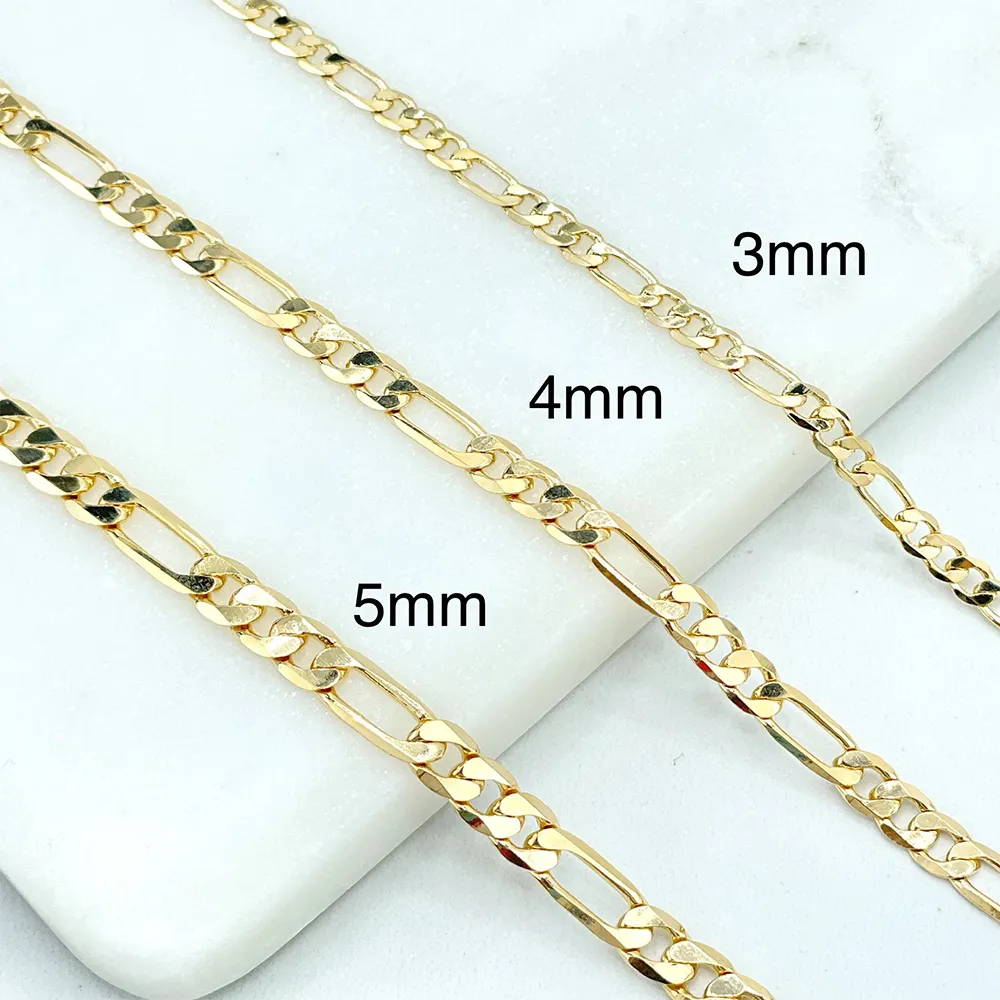 Bespoke width of stainless steel figaro chain necklace manufacturing