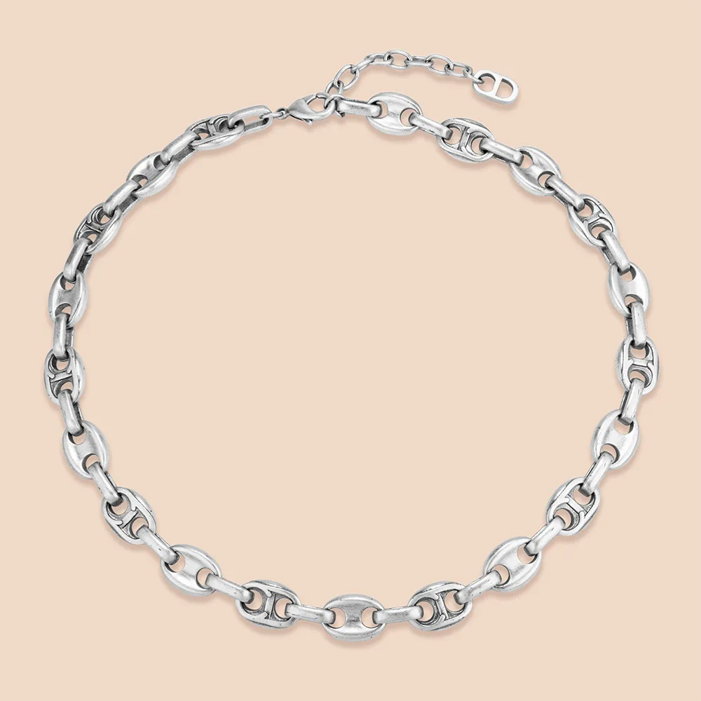 Bulk order stainless steel logo chain necklace manufacturing