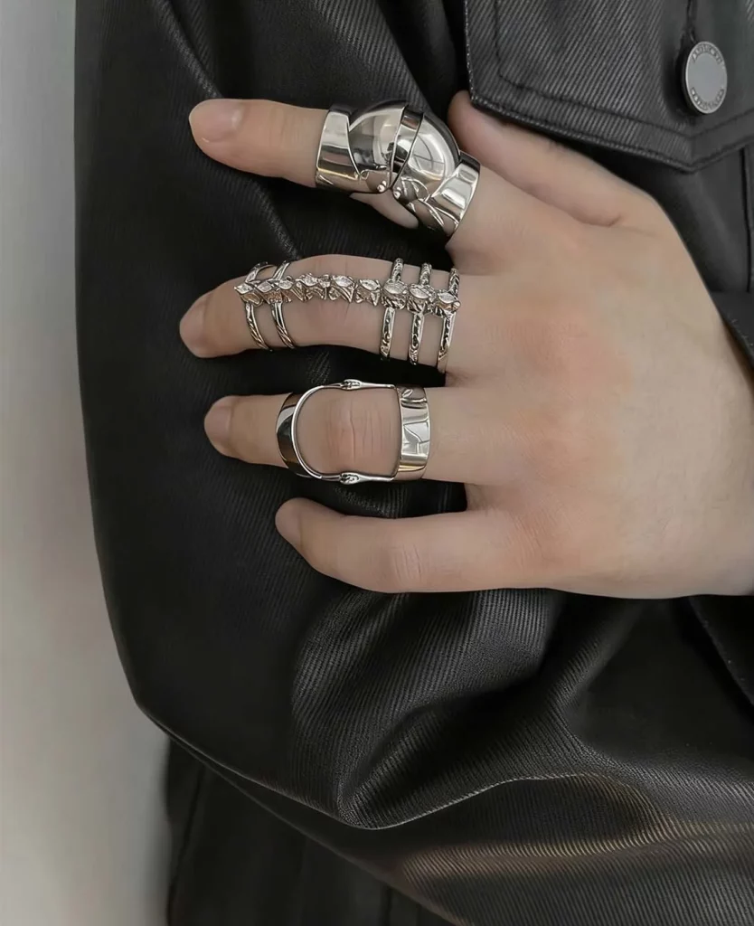 Custom Men's Street Punk Stainless Steel Ring