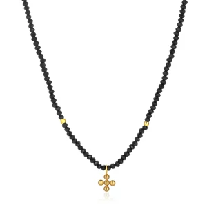 Custom stainless steel bead cross chain necklace source factory