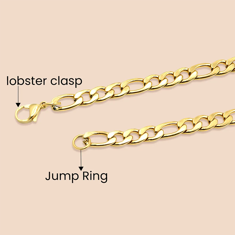 Custom stainless steel figaro chain necklace accessories manufacturing