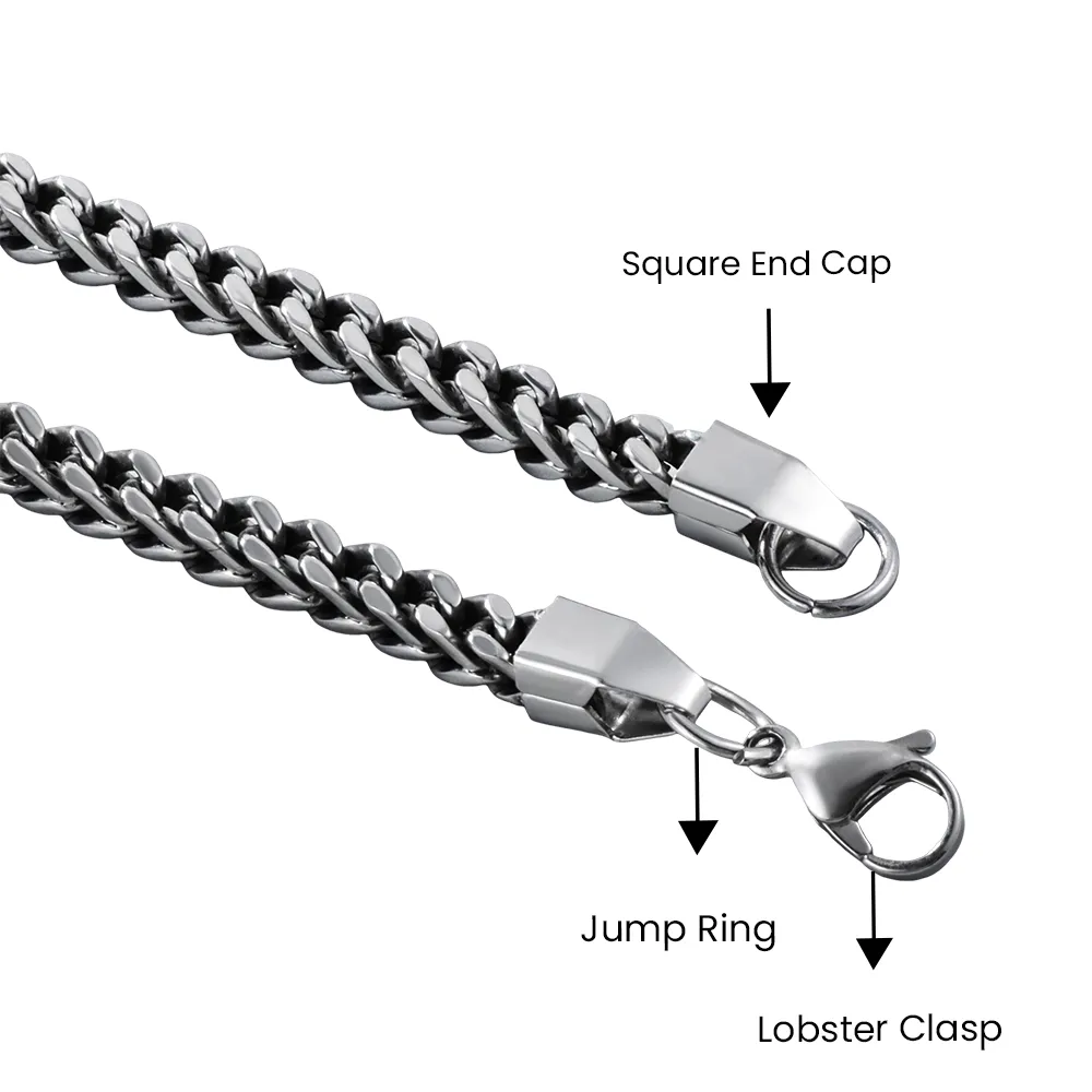 Custom stainless steel foxtail chain necklace accessories manufacturing