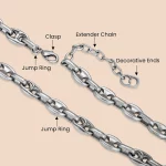Custom stainless steel logo chain necklace accessories supplier