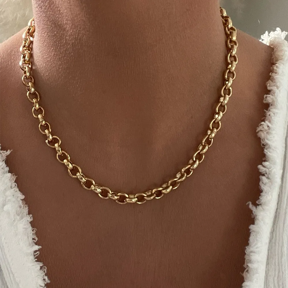 Custom stainless steel rolo chain necklace for women manufacturing