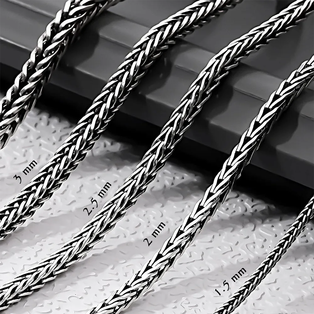 Custom width of stainless steel foxtail chain necklace manufacturing