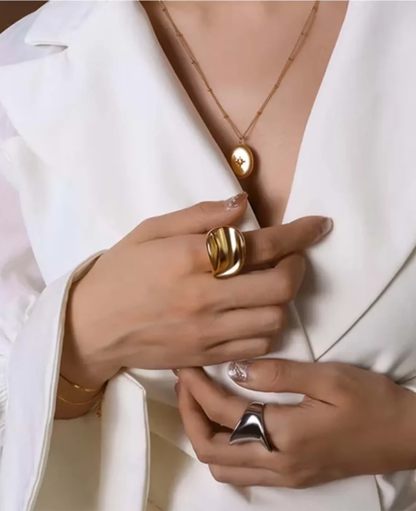 Custom Women's Casual Relaxed Stainless Steel Ring