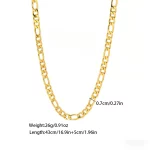 Customizable size of 18k gold stainless steel figaro chain necklace supplier