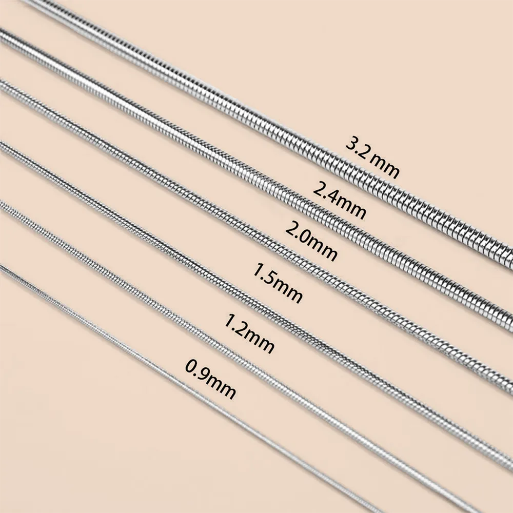 Customizable size of stainless steel round snake chain necklace manufacturing