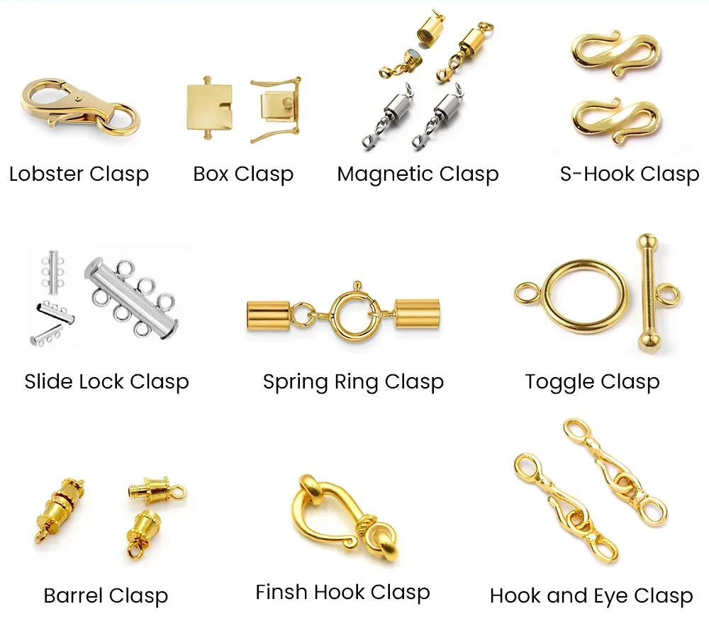 Customizable types of clasp for 316L stainless steel chain necklace