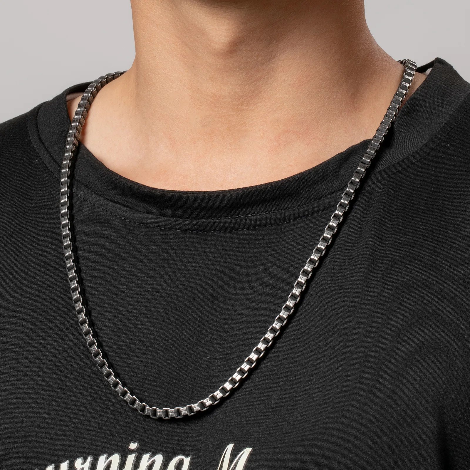 316L stainless steel box chain customized logo