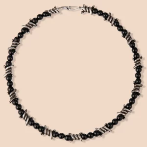 Direct factory manufacturing bead and spiral metal spacer necklace