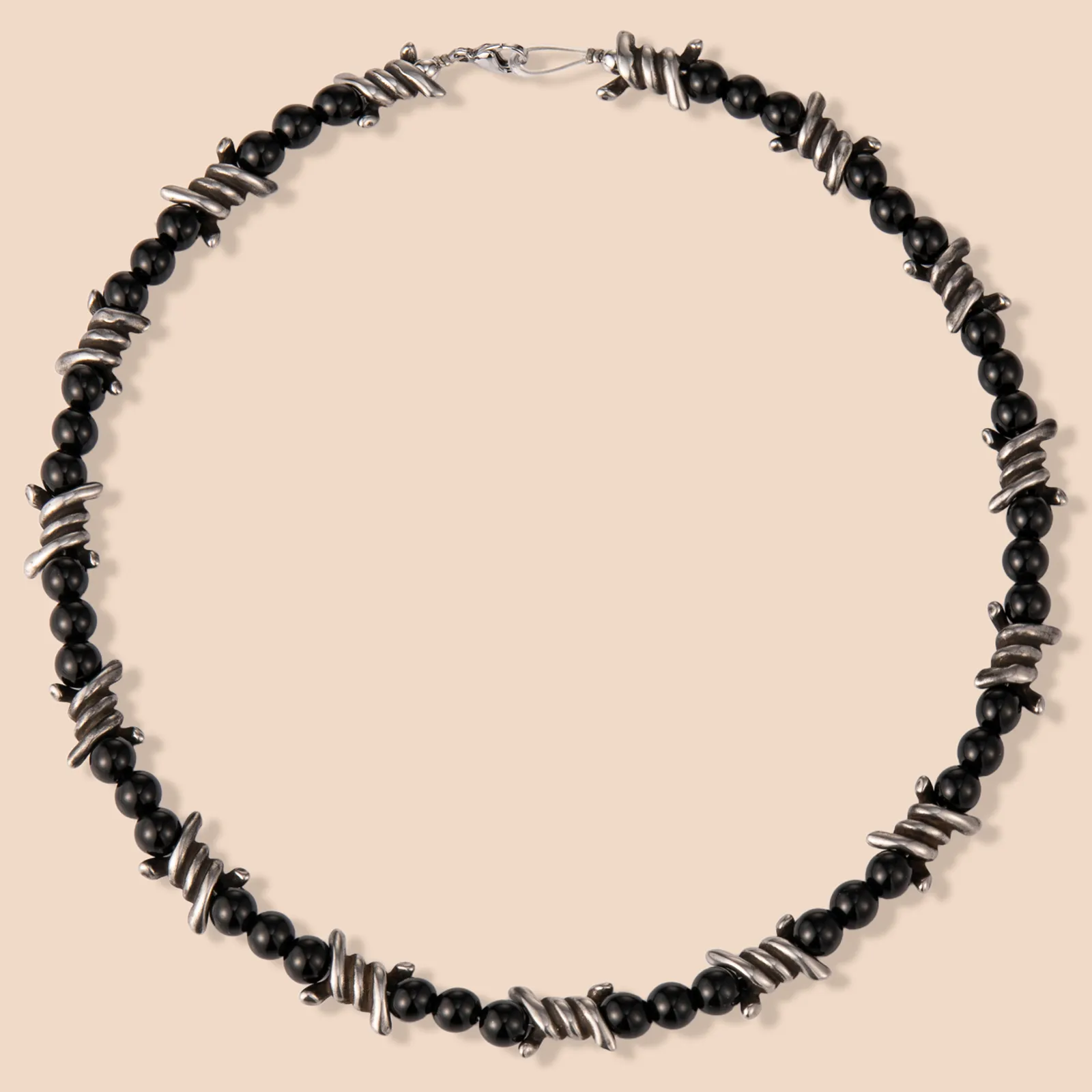 Direct factory manufacturing bead and spiral metal spacer necklace