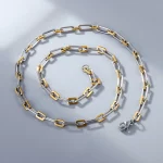 Direct factory two tone stainless steel paperclip chain necklace manufacturing