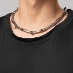 Direct source cylinder and skull spacer chain necklace for men