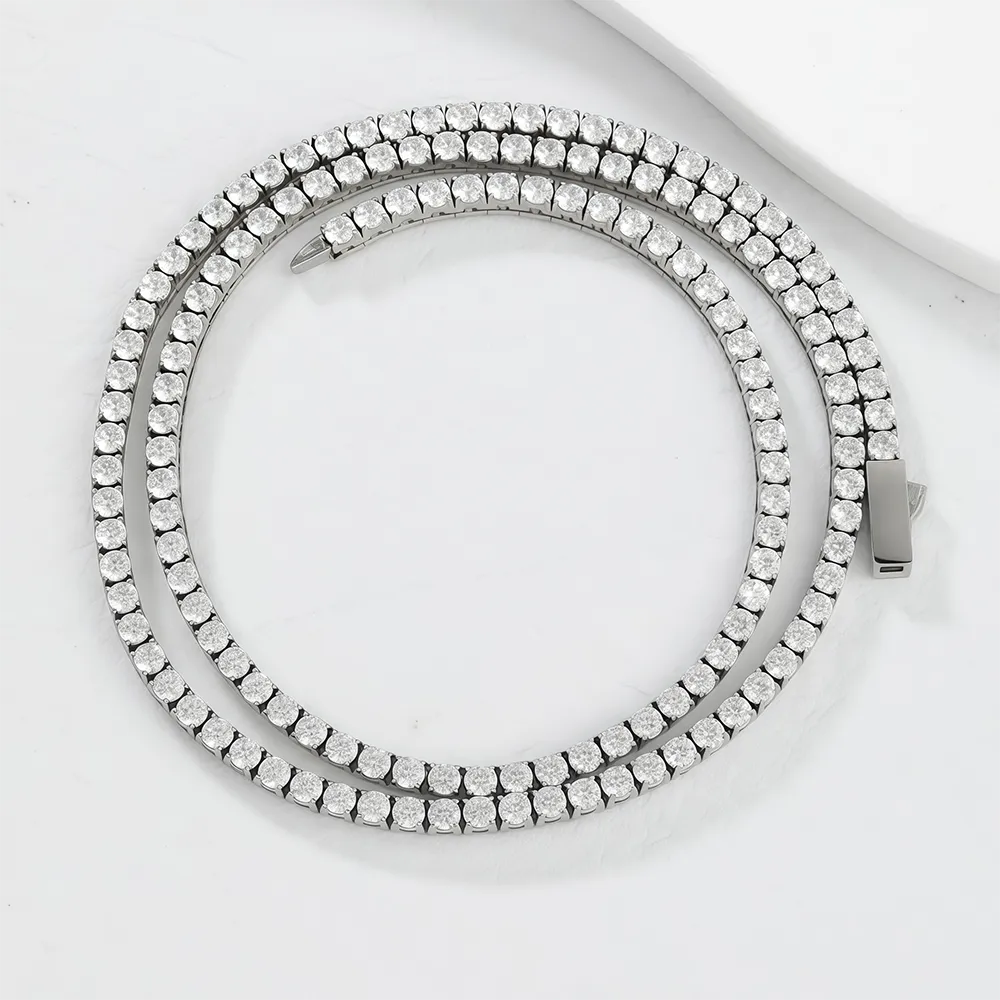 Direct source stainless steel tennis chain necklace for private label