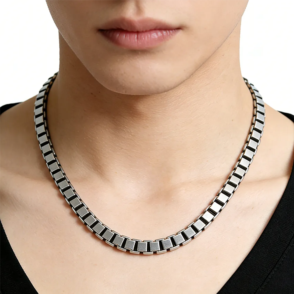 OEM ODM classic box chain necklace for men manufacturing