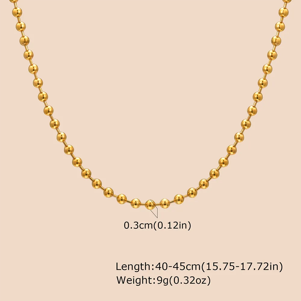 OEM ODM stainless steel bead chain necklace fashion jewelry manufacturing