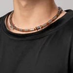 OEM ODM stainless steel cylindrical bead necklace for men