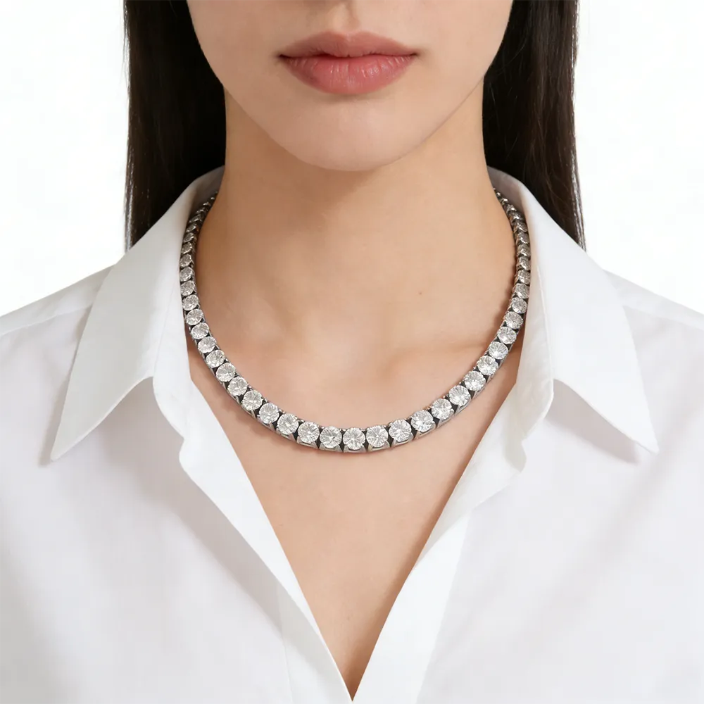 OEM ODM stainless steel tennis chain necklace for women supplier