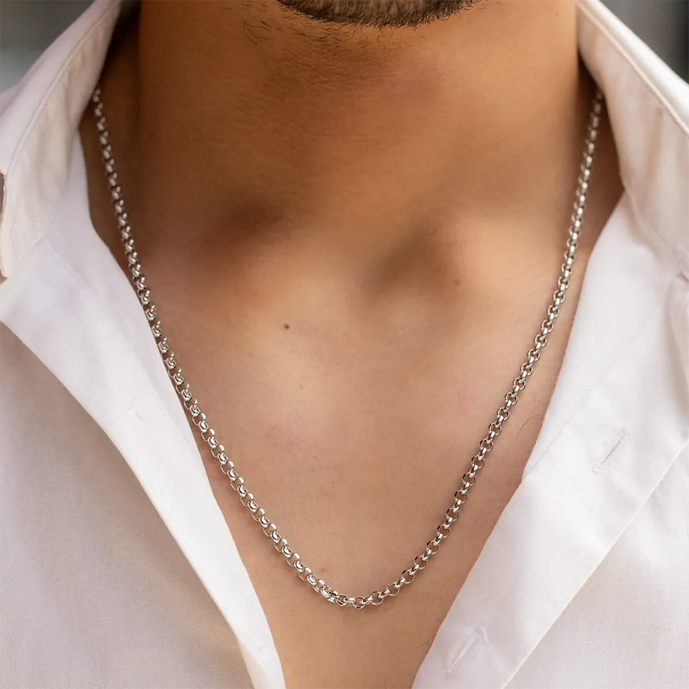 OEM experience stainless steel rolo chain necklace for men direct factory