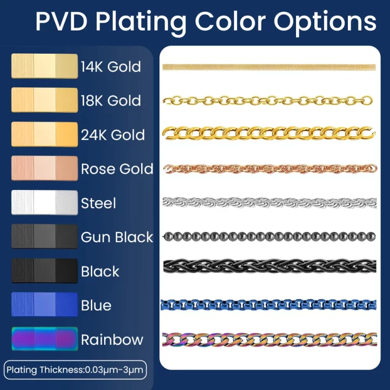PVD plating color for stainless steel chain manufacturing