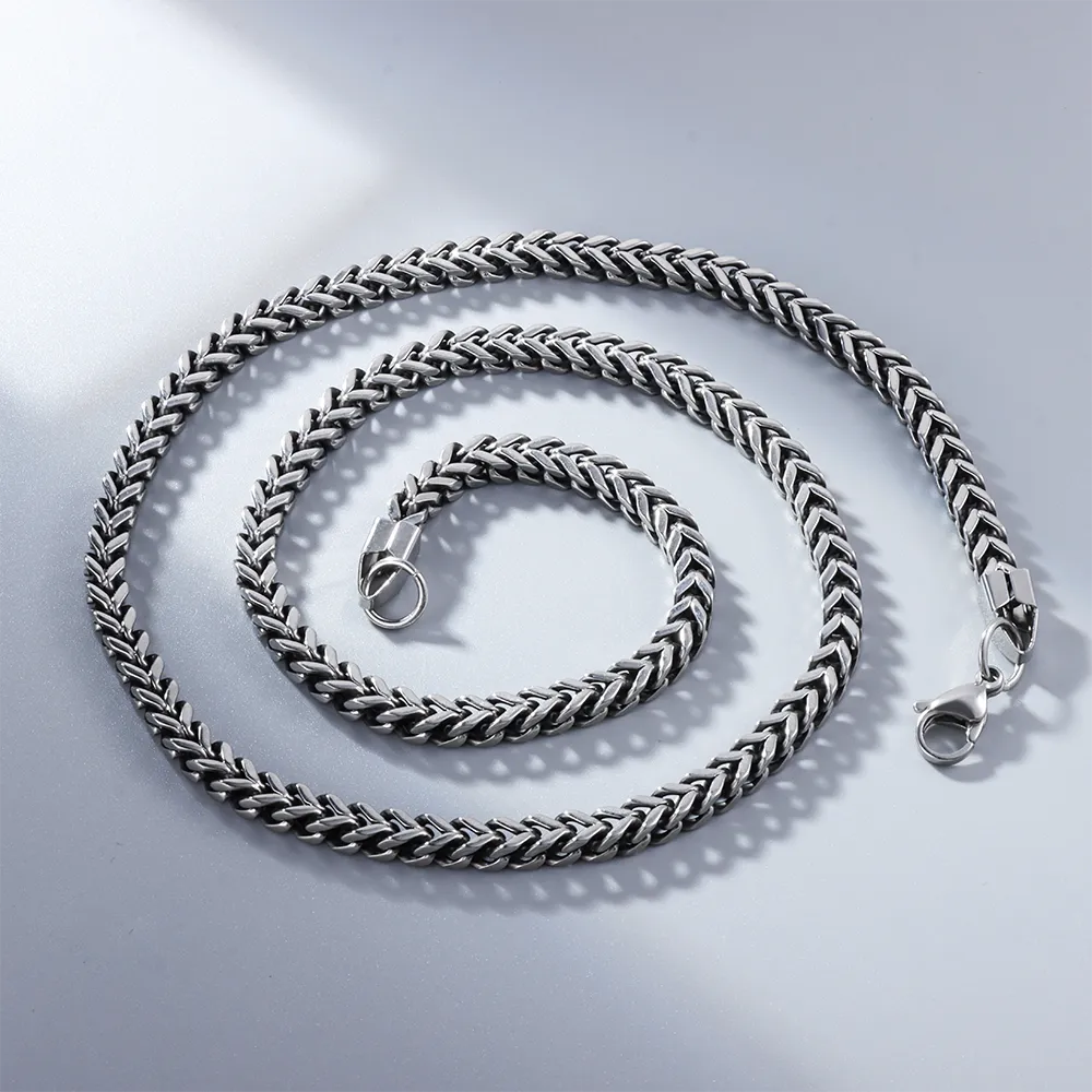 Personalized antique silver foxtail chain necklace direct factory