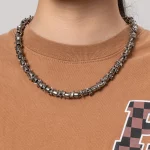 Personalized barrel and vertebrae chain necklace for women source factory