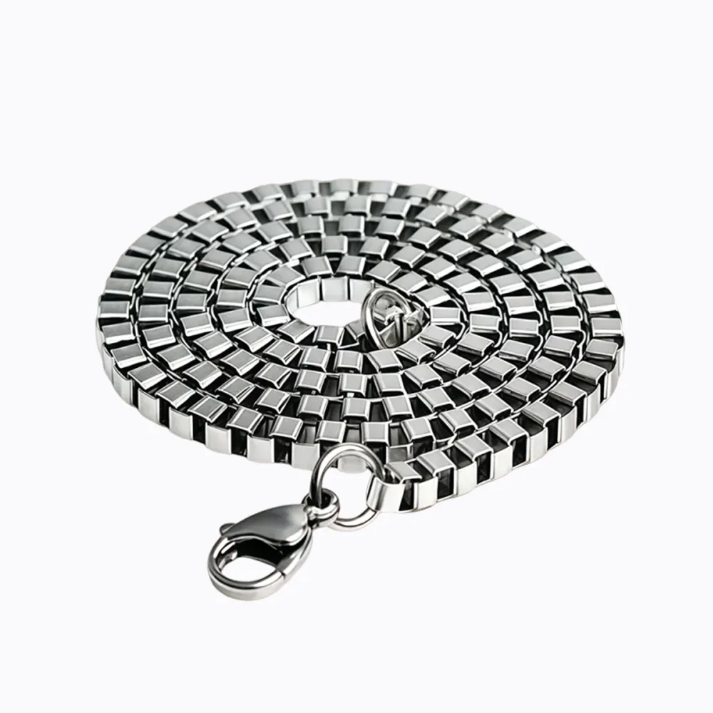 Personalized stainless steel box chain necklace manufacturing
